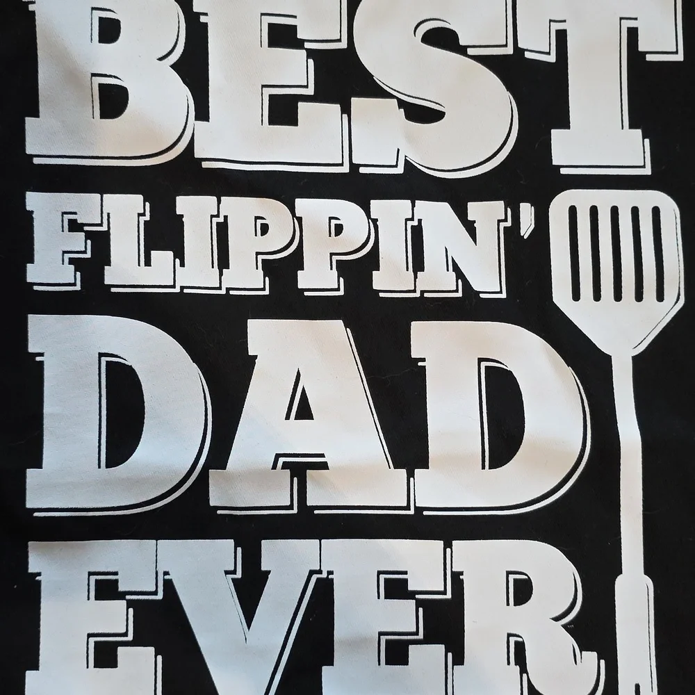 Black Apron with 'Best Flippin Dad Ever' Print Grill - Picture 3 of 3